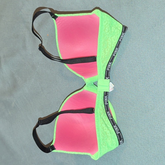 PINK Victoria's Secret Neon Green Bra - Picture 2 of 3